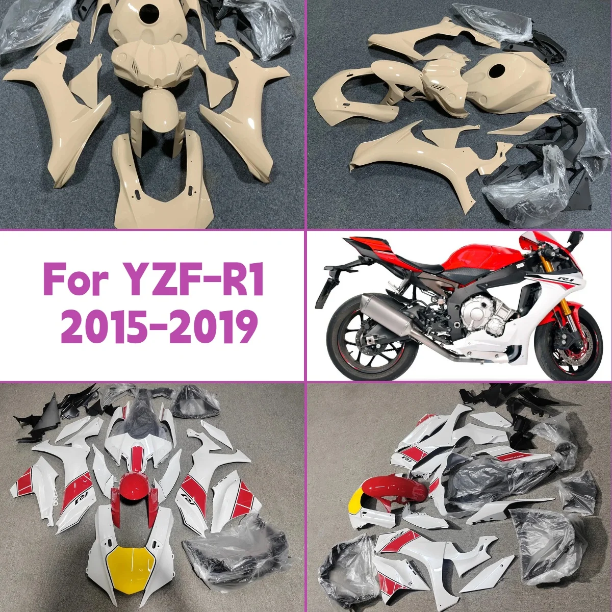 Комплект обтекателей Prime 2015-2019, YZF-R1, сменные полные впрыскиваемые детали кузова мотоцикла, обтекатели для Yamaha YZF R1 15-19
Комплект обтекателей Prime 2015-2019, YZF-R1, сменные полные впрыскиваемые детали кузова мотоцикла, обтекатели для Yamaha YZF R1 15-19