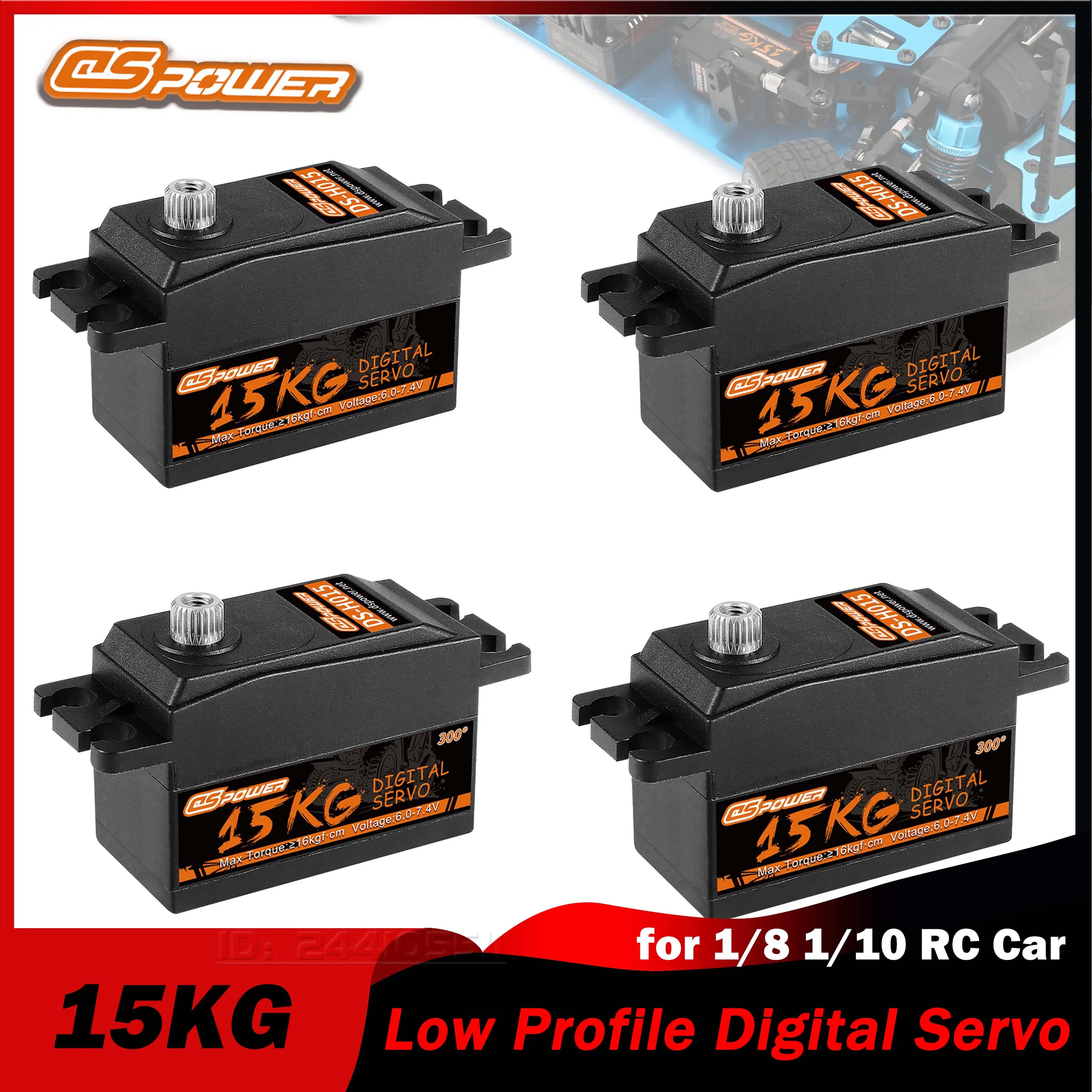 DSPOWER 15KG 180°/300° Metal Gear Digital Low Profile Servo Short Body for 1/8 1/10 RC Car Boat Helicopter Airplane Robot Part
DSPOWER 15KG 180°/300° Metal Gear Digital Low Profile Servo Short Body for 1/8 1/10 RC Car Boat Helicopter Airplane Robot Part