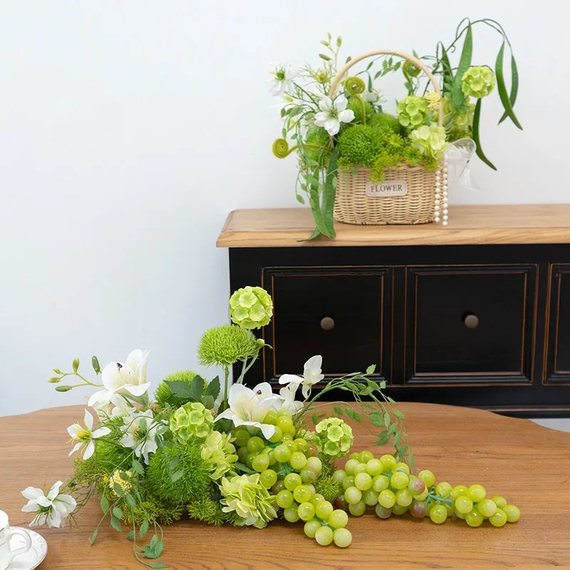 European dining table decoration simulation grape long table desktop counter flower basket
European dining table decoration simulation grape long table desktop counter flower basket