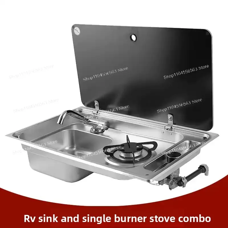 RV gas stove sink with faucet trailer modification, stainless steel wash basin, electromagnetic stove integrated sink
RV gas stove sink with faucet trailer modification, stainless steel wash basin, electromagnetic stove integrated sink