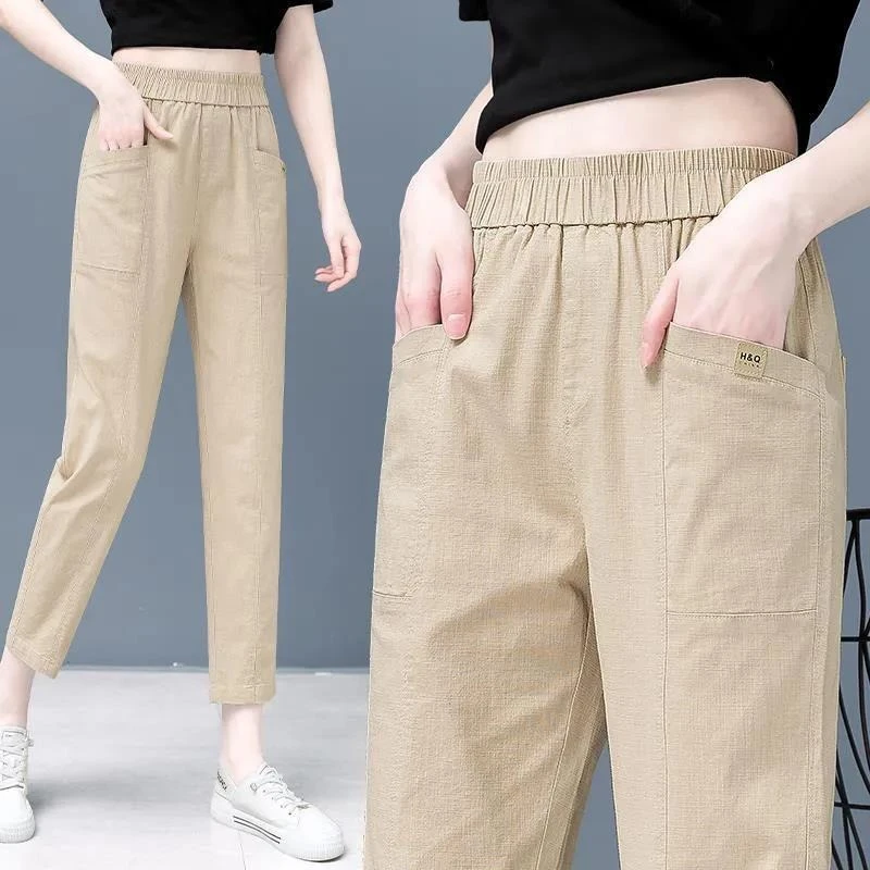 Cotton Linen Slim Fit Pants Women's Nine Points Thin Summer New Loose Harlan Pants Pure Cotton Slimming Casual Nine Points Pants
Cotton Linen Slim Fit Pants Women's Nine Points Thin Summer New Loose Harlan Pants Pure Cotton Slimming Casual Nine Points Pants