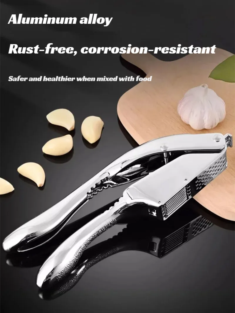 Aluminum Alloy Garlic Press Multifunctional Two-in-One Garlic Cutter Kitchen Tool Garlic Masher 
Aluminum Alloy Garlic Press Multifunctional Two-in-One Garlic Cutter Kitchen Tool Garlic Masher