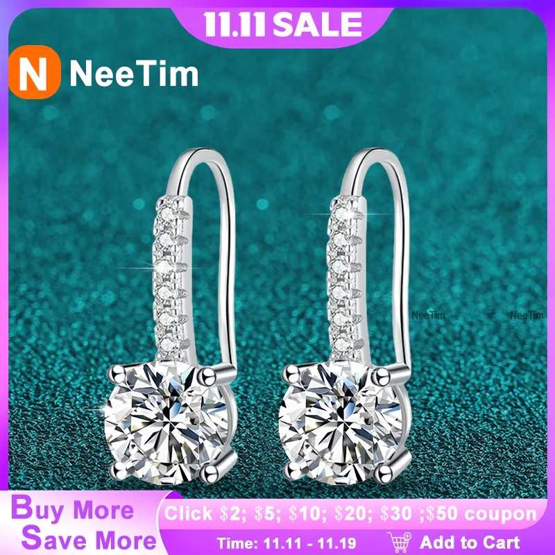 NeeTim 1 карат муассанитовые серьги-капли из стерлингового серебра 925 пробы, модные роскошные дизайнерские свадебные серьги для женщин с ювелирными изделиями с сертификатом
NeeTim 1 карат муассанитовые серьги-капли из стерлингового серебра 925 пробы, модные роскошные дизайнерские свадебные серьги для женщин с ювелирными изделиями с сертификатом