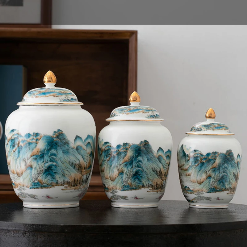 Ceramic Tea Landscape Decoration Storage Jar Grain Sealed Kitchen Container
Ceramic Tea Landscape Decoration Storage Jar Grain Sealed Kitchen Container