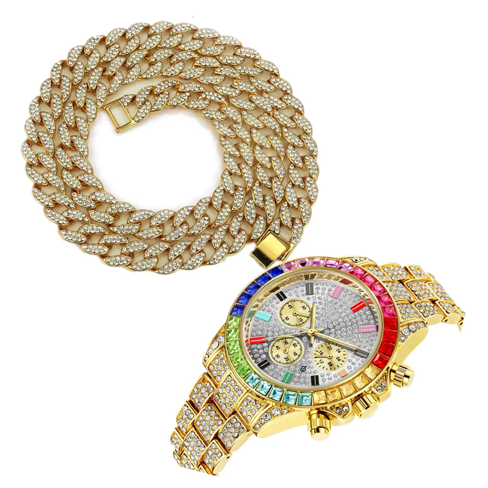 Choker Necklace Bracelet Watch Hip Hop Mens Jewelry Cuban Link Gold Iced Out Chains for Men Women Cubana
Choker Necklace Bracelet Watch Hip Hop Mens Jewelry Cuban Link Gold Iced Out Chains for Men Women Cubana