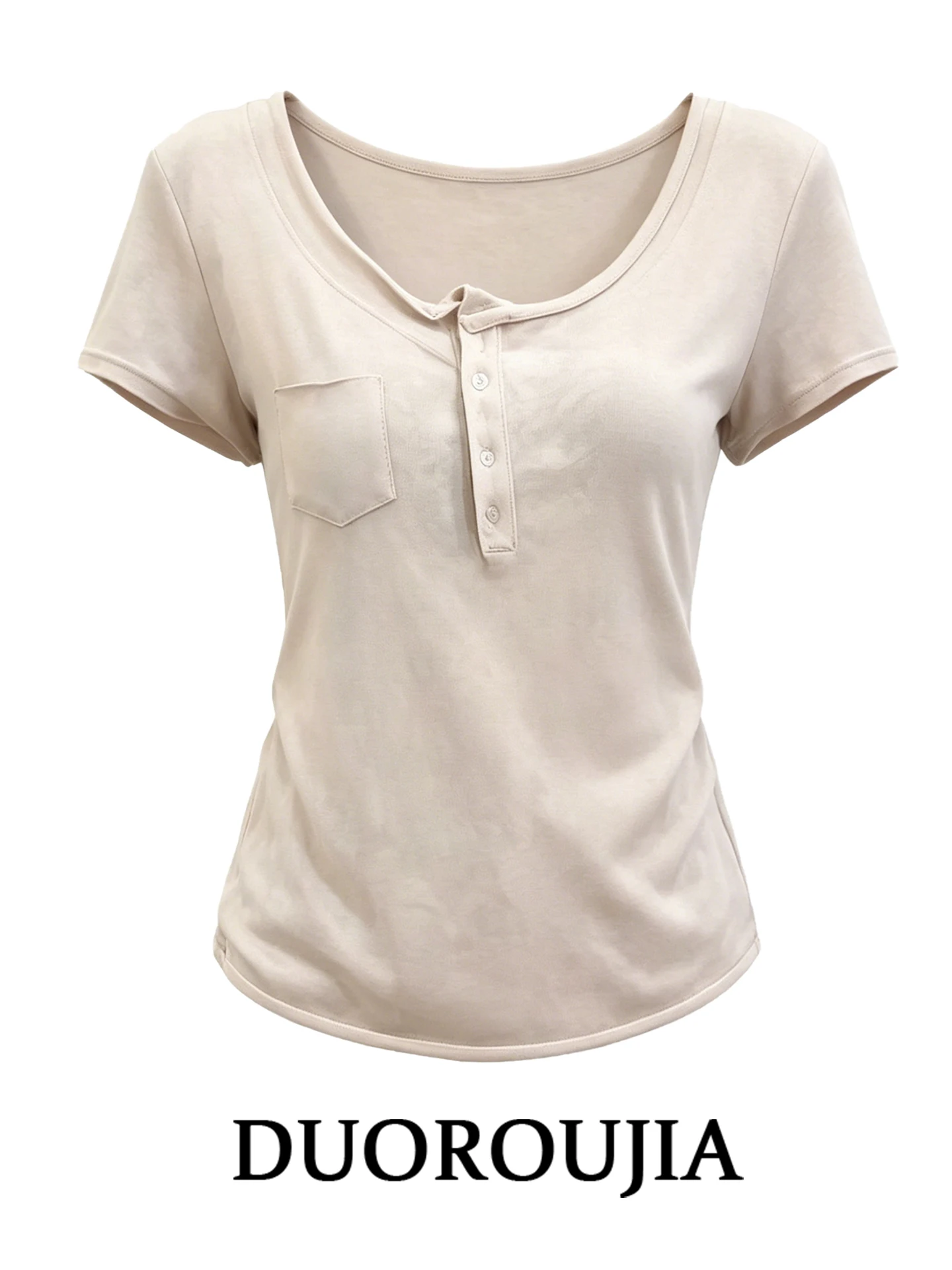 Slim Fit Color round Neck Short Sleeve T-Shirt Women's plus Size Korean Style Summer Top DUOR High Waist Printed Anti-Ball
Slim Fit Color round Neck Short Sleeve T-Shirt Women's plus Size Korean Style Summer Top DUOR High Waist Printed Anti-Ball