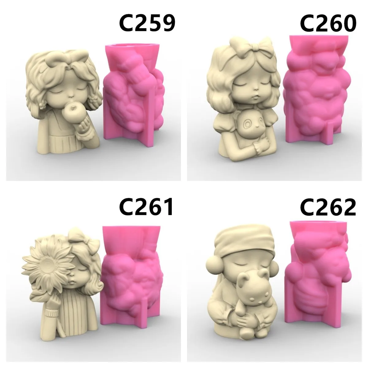 Silicone Mold Bear Sun Flower Apple Girl Flower Pot Succulent Pen Holder DIY Making Resin Concrete Vase Cactus Decor Tool
Silicone Mold Bear Sun Flower Apple Girl Flower Pot Succulent Pen Holder DIY Making Resin Concrete Vase Cactus Decor Tool
