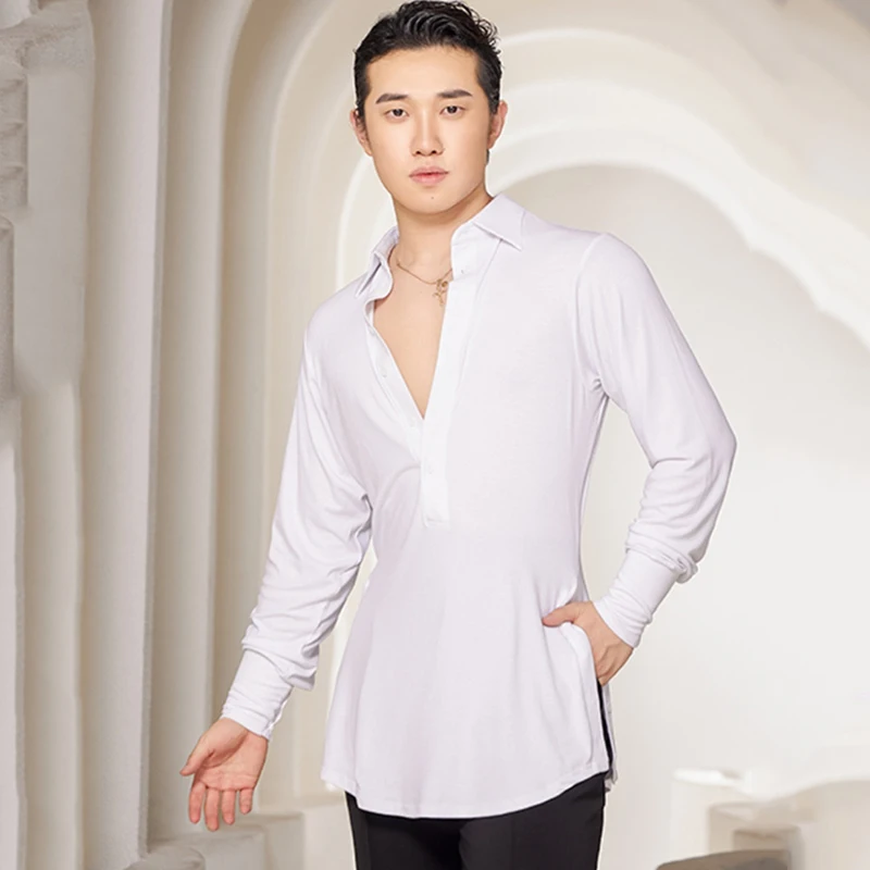 2024 New Latin Dance Tops For Men V-Neck Long Sleeved Shirts Chacha Rumba Tango Dress Adult Latin Performance Costumes DQS16452
2024 New Latin Dance Tops For Men V-Neck Long Sleeved Shirts Chacha Rumba Tango Dress Adult Latin Performance Costumes DQS16452