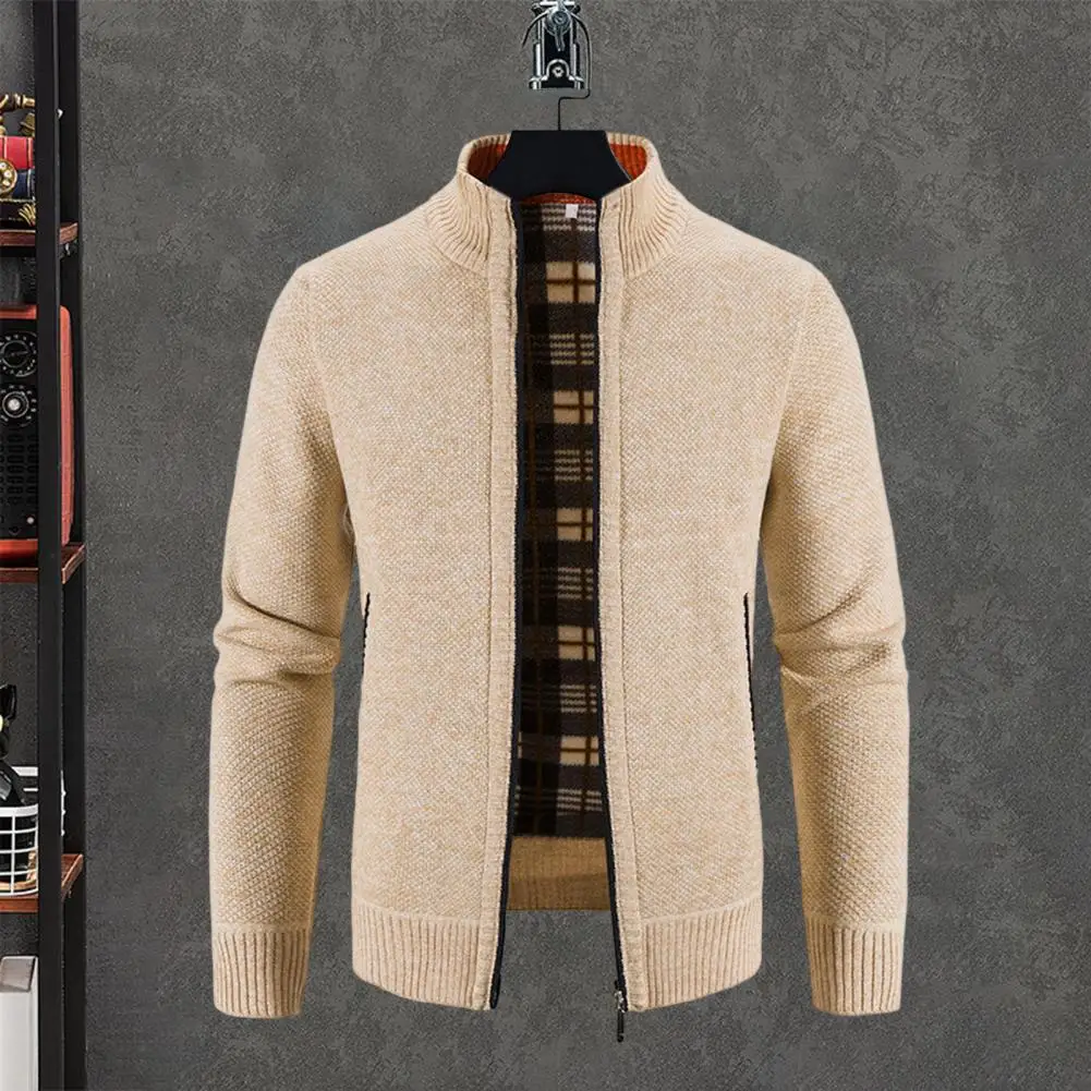 Men Fall Winter Coat Stand Collar Knitted Thick Cardigan Elastic Men Sweater Jacket Zipper Closure Soft Men Sweater Jacket
Men Fall Winter Coat Stand Collar Knitted Thick Cardigan Elastic Men Sweater Jacket Zipper Closure Soft Men Sweater Jacket