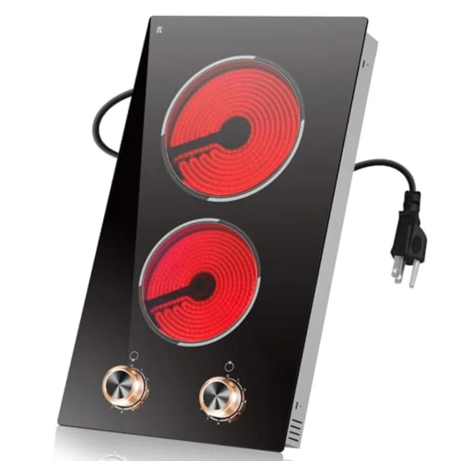 2 Burner Electric Cooktop for kitchen countertop use ceramic glass surface black color 9 power levels and over-temperature prot
2 Burner Electric Cooktop for kitchen countertop use ceramic glass surface black color 9 power levels and over-temperature prot