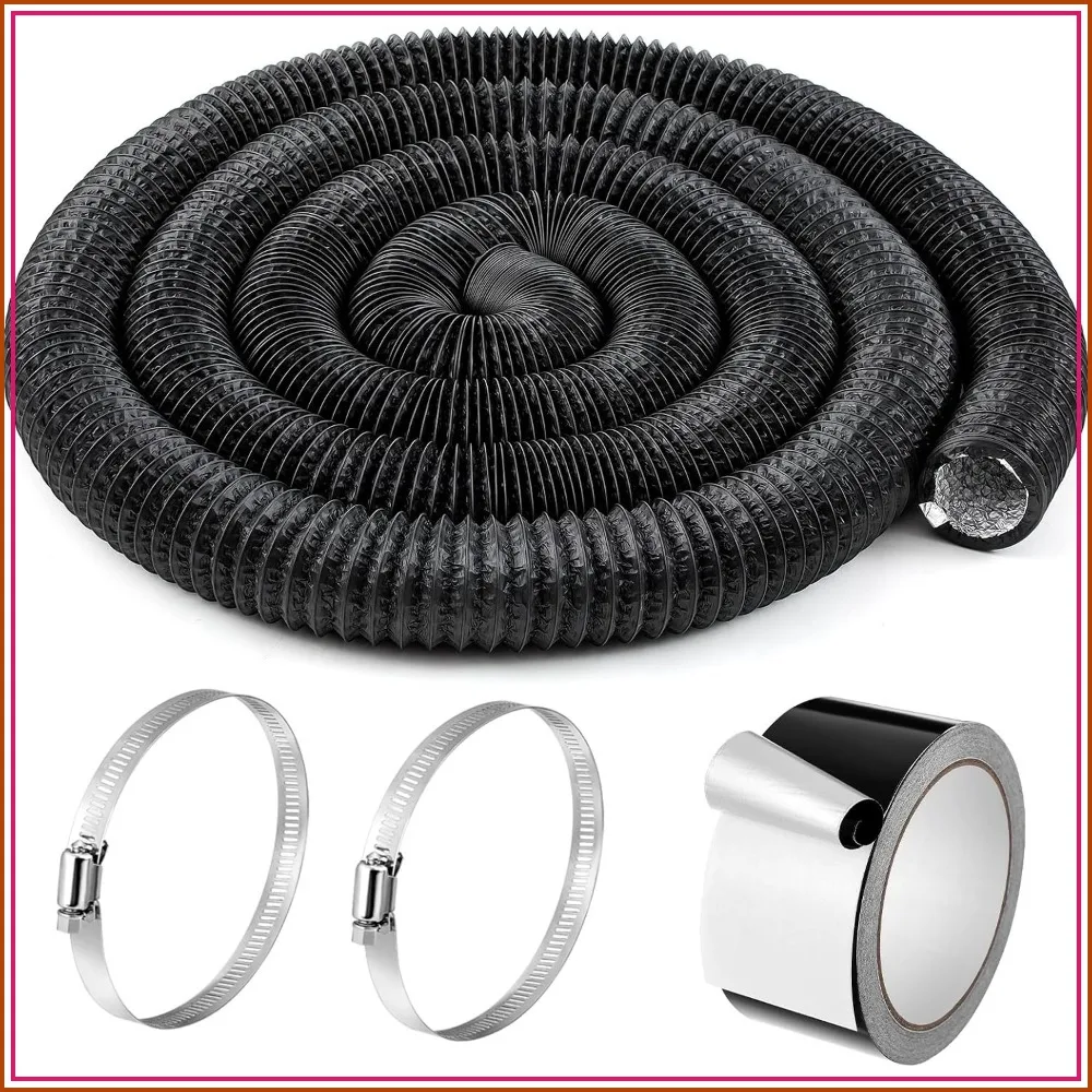 3 Inch x 25 Feet Flexible Aluminum Foil Dryer Vent Hose with Clamps and Tape
3 Inch x 25 Feet Flexible Aluminum Foil Dryer Vent Hose with Clamps and Tape