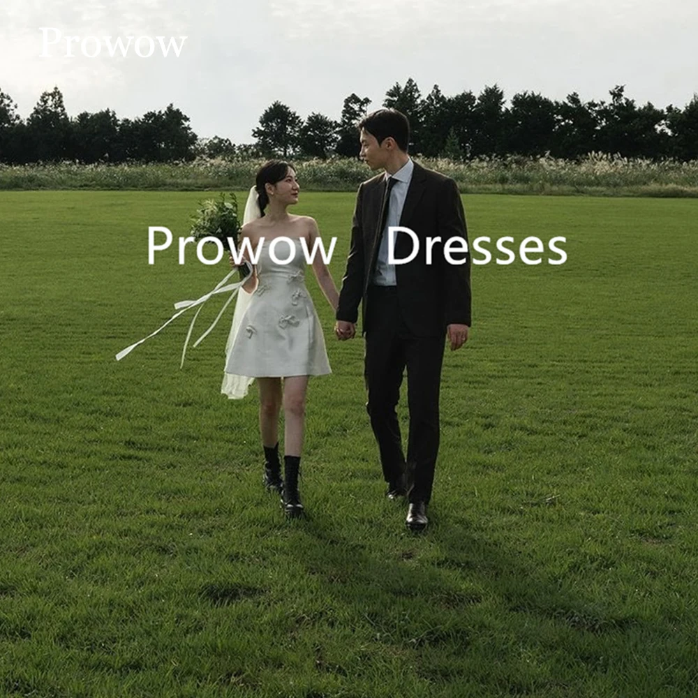 Prowow Simple Bows Strapless Short Wedding Dresses Korea Photoshoot Sleeveless Bridal Gowns Corset Vestido De Noiva Customized
Prowow Simple Bows Strapless Short Wedding Dresses Korea Photoshoot Sleeveless Bridal Gowns Corset Vestido De Noiva Customized