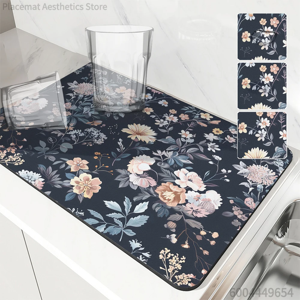 1pc Drying Mat Plants Flowers Butterflies Non-Slip Absorbent Mat Tableware Kitchen Counter Drain Mats Placemats for Table
1pc Drying Mat Plants Flowers Butterflies Non-Slip Absorbent Mat Tableware Kitchen Counter Drain Mats Placemats for Table