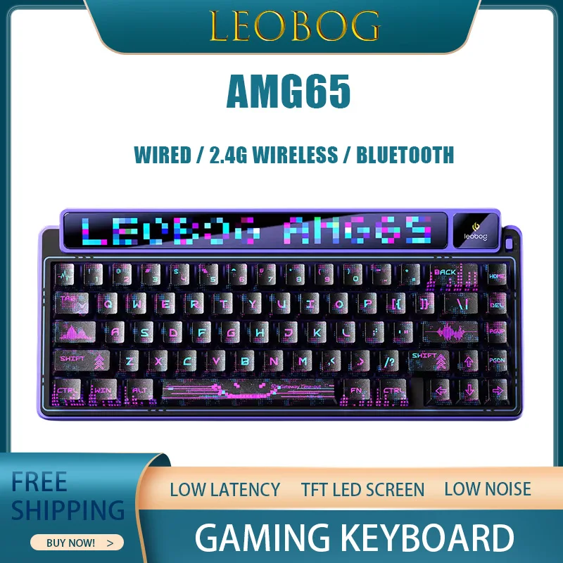 Leobog Amg65 Mechanical Keyboard Three-Mode Connection Tft Led Screen Rgb Glowing Light Low Latency Low Noise Gaming Keyboard
Leobog Amg65 Mechanical Keyboard Three-Mode Connection Tft Led Screen Rgb Glowing Light Low Latency Low Noise Gaming Keyboard