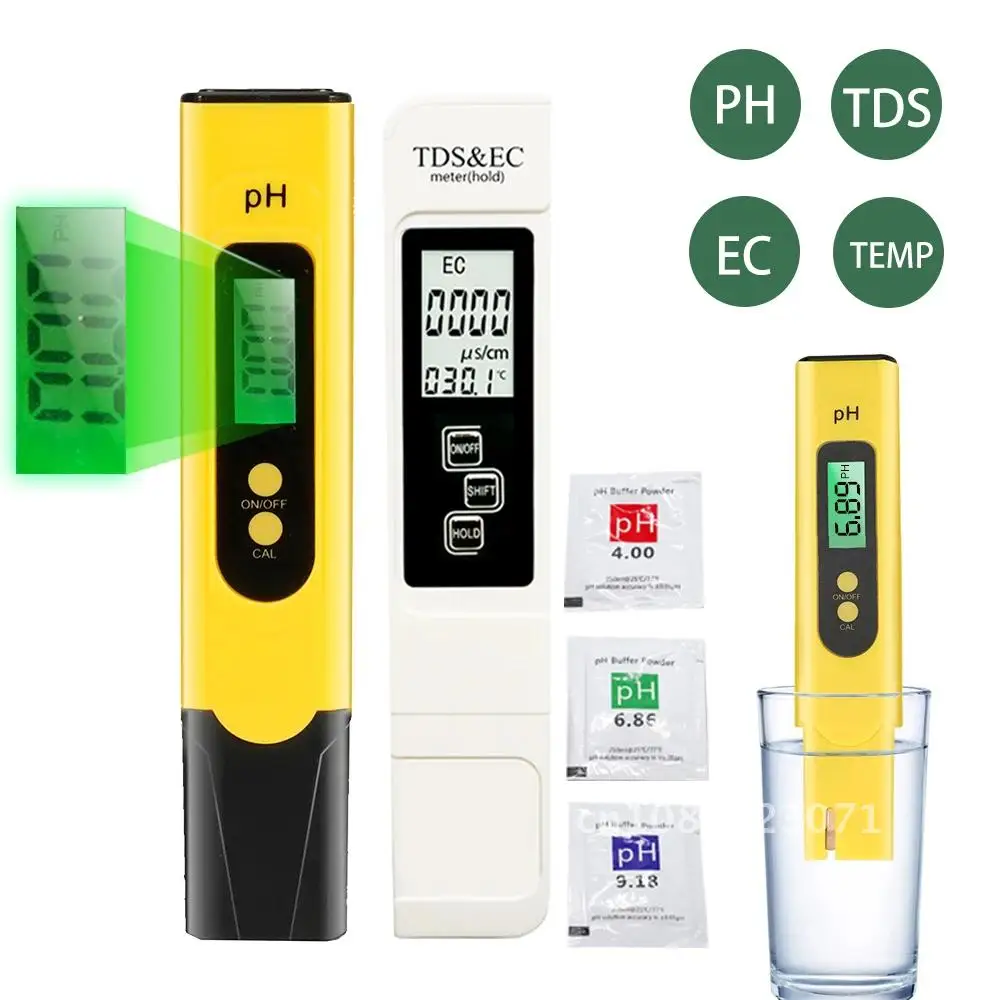 LCD Digital PH Meter Water Quality Purity Temperature Tester Pen Type TDS EC PH Meter 0.0-14.0 Range for Household Hydroponics
LCD Digital PH Meter Water Quality Purity Temperature Tester Pen Type TDS EC PH Meter 0.0-14.0 Range for Household Hydroponics
