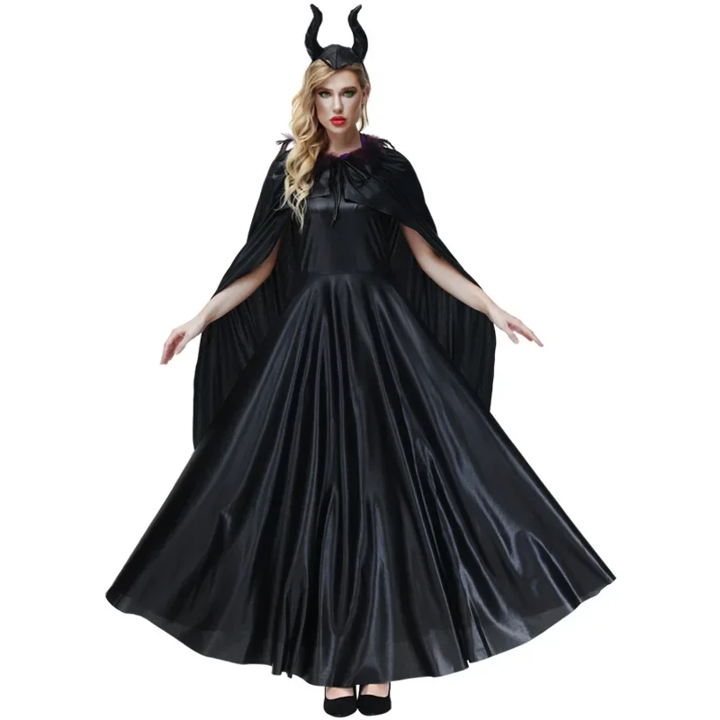 Witch Cosplay Women and Girl Evil Queen Maleficent Cloak Stage Show Dress Up Outfit Adult Kids Halloween Party Dress
Witch Cosplay Women and Girl Evil Queen Maleficent Cloak Stage Show Dress Up Outfit Adult Kids Halloween Party Dress