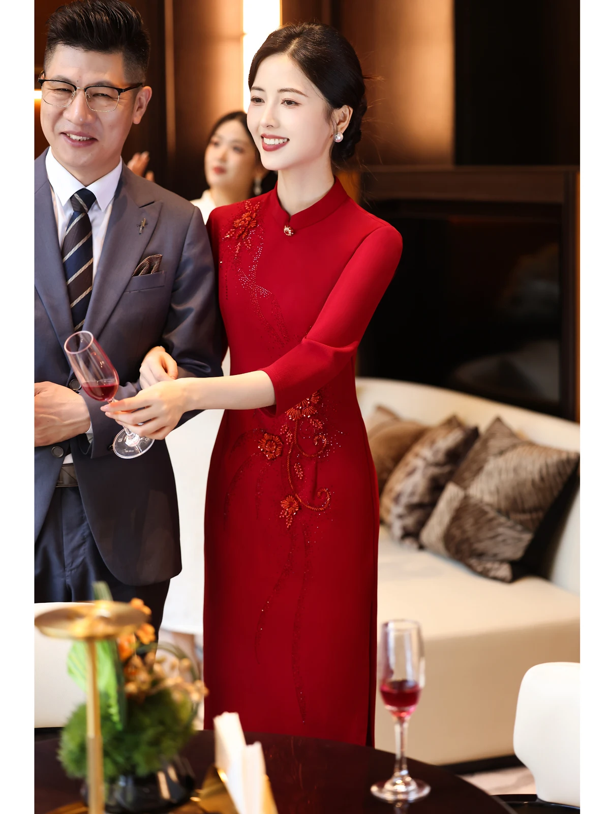 Ele Red Long Sve Wedding Dr for Mom Autumn Winter New Chinese Sle Bridal Gown Low Slit Midi Dr
Ele Red Long Sve Wedding Dr for Mom Autumn Winter New Chinese Sle Bridal Gown Low Slit Midi Dr