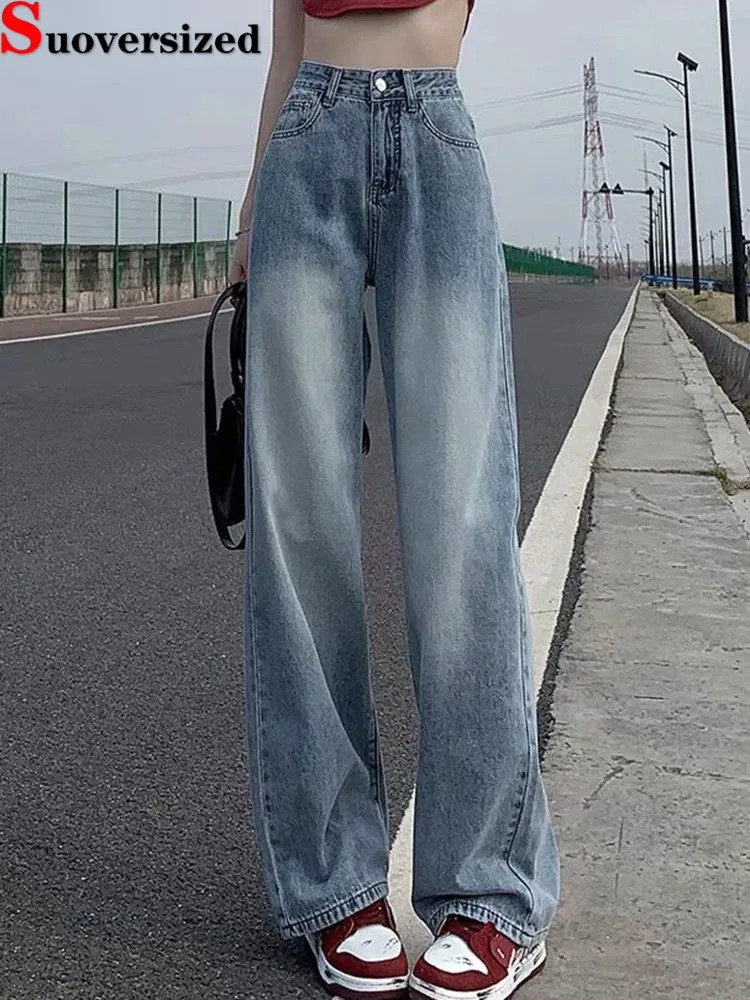 Women Baggy High Waist Straight Jeans Spring Fall Korean Streetwear Wide Leg Denim Pants Casual Vintage Oversize 5xl Vaqueros
Women Baggy High Waist Straight Jeans Spring Fall Korean Streetwear Wide Leg Denim Pants Casual Vintage Oversize 5xl Vaqueros