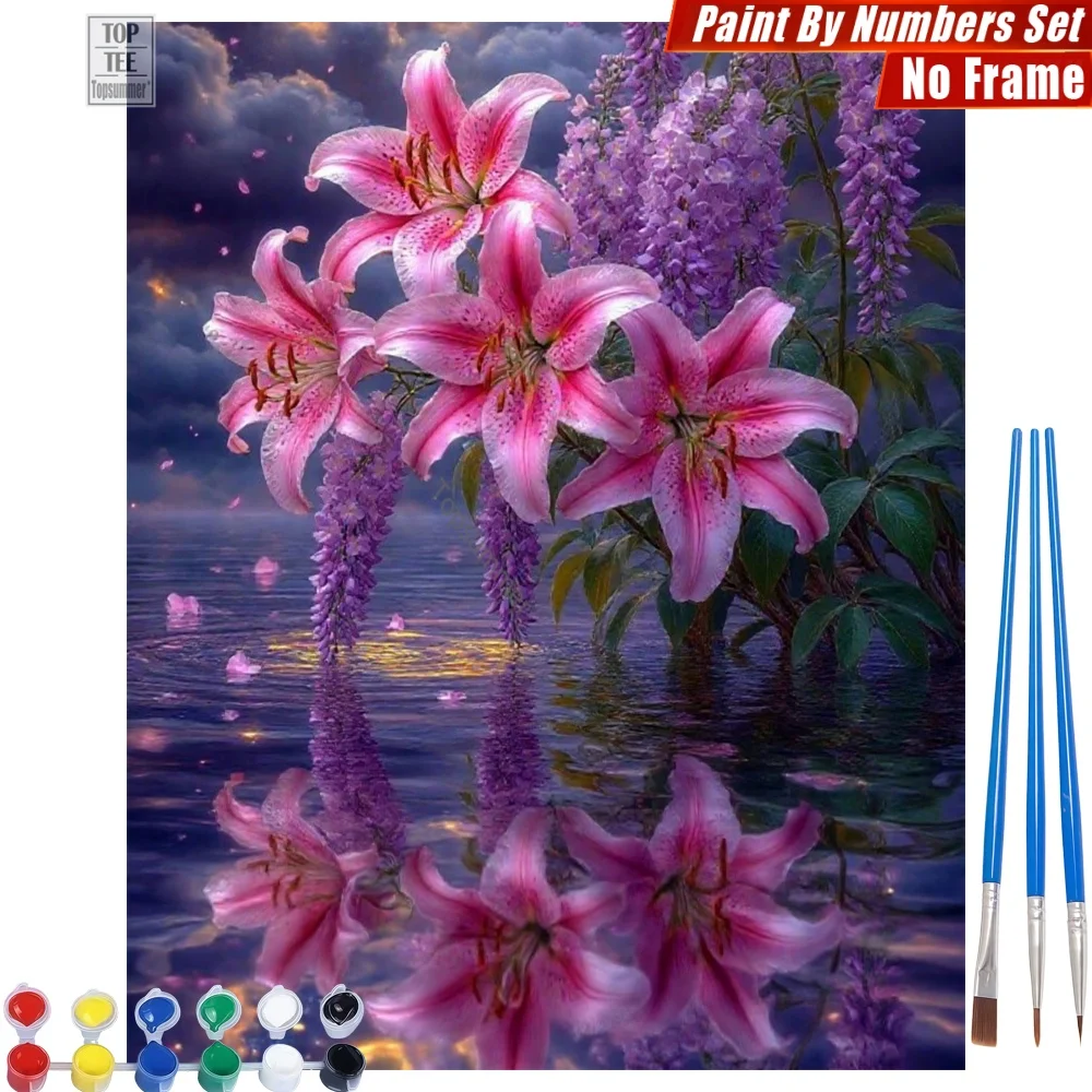 Romantic Lily Wisteria DIY Digital Oil Paints Set - Reflecting Water Aesthetic Home Decor Birthday Gift For Dad
Romantic Lily Wisteria DIY Digital Oil Paints Set - Reflecting Water Aesthetic Home Decor Birthday Gift For Dad
