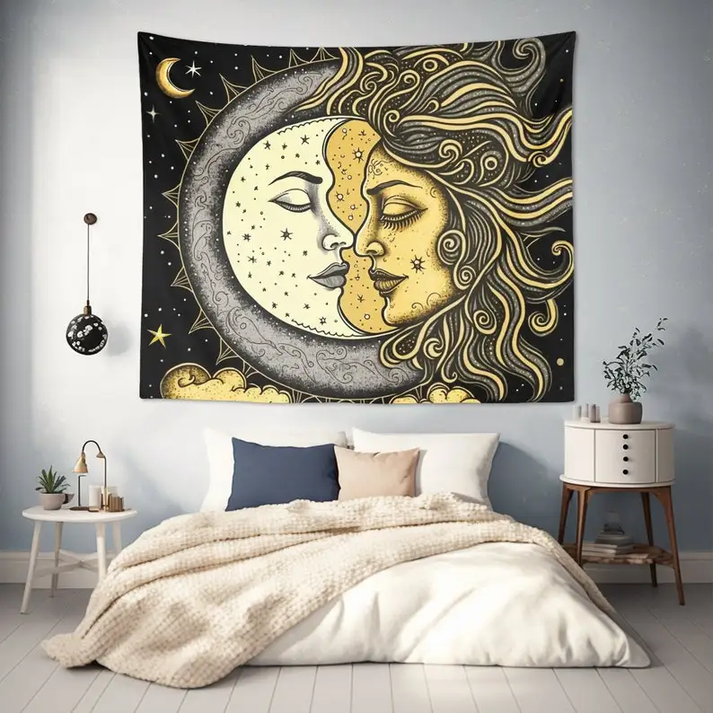 Bohemian Sun Moon Tapestry | Wall Hanging Art - for Living Kids Bedroom Dorm Boho Room Decor Gift
Bohemian Sun Moon Tapestry | Wall Hanging Art - for Living Kids Bedroom Dorm Boho Room Decor Gift