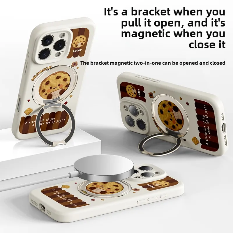 CHKAWOCI Cartoon Cookie phone case for Apple 16 ring magnetic stand 3 in 1 silicone full cover drop resistant phone case
CHKAWOCI Cartoon Cookie phone case for Apple 16 ring magnetic stand 3 in 1 silicone full cover drop resistant phone case