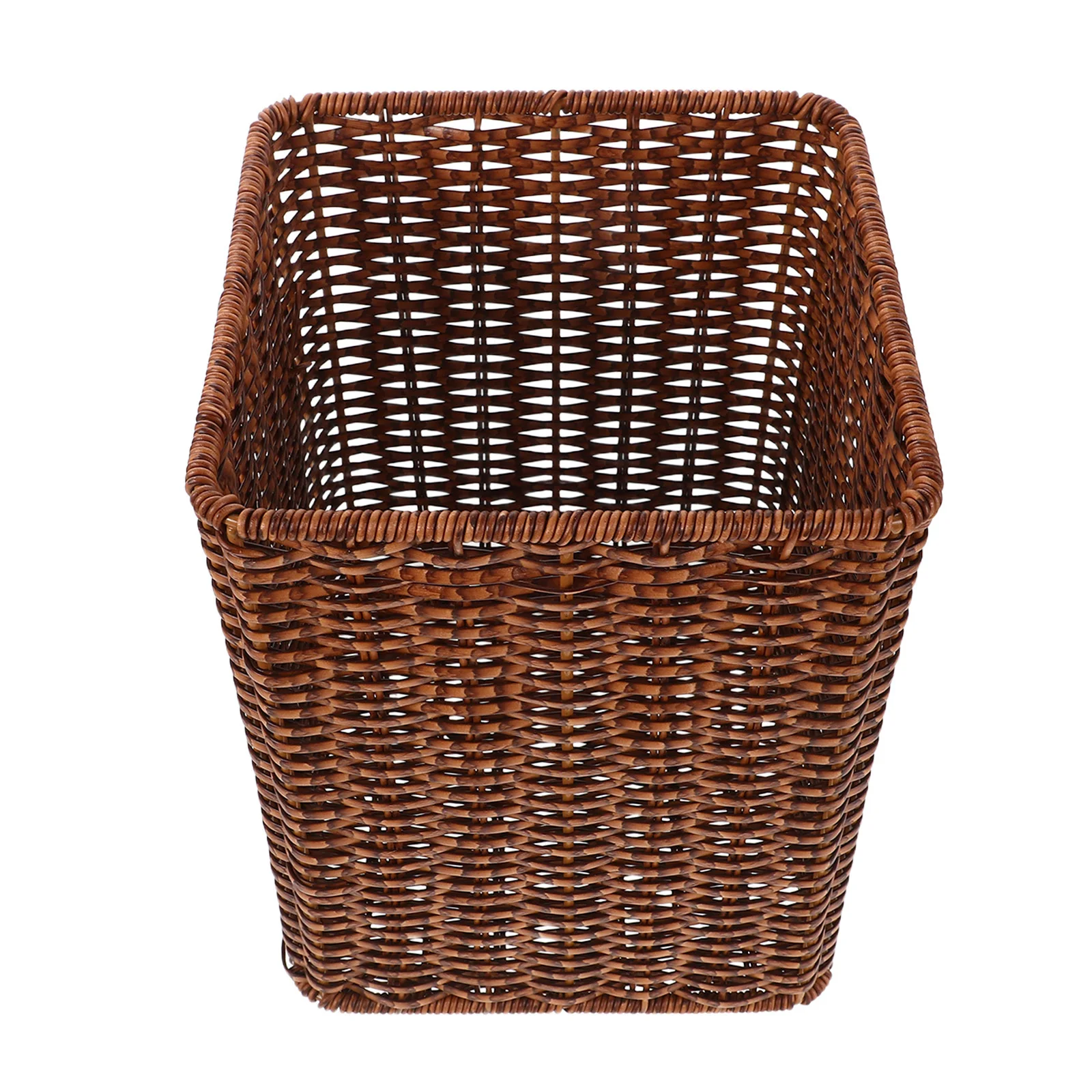 Imitation Rattan Waste Basket Lidless Open Top Design Large Capacity Elegant Style Kitchen Bathroom Home Office 
Imitation Rattan Waste Basket Lidless Open Top Design Large Capacity Elegant Style Kitchen Bathroom Home Office