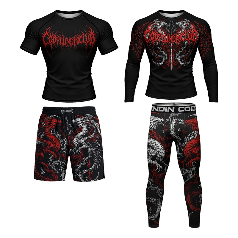 Cody Lundin customize logo printing 4PCS set high-quality MMA BJJ men's taekwondo T-shirt + high compression boxing pants
Cody Lundin customize logo printing 4PCS set high-quality MMA BJJ men's taekwondo T-shirt + high compression boxing pants