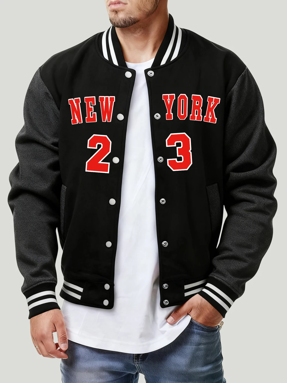 New York 23 Printing Baseball Coat Mens Winter Casual Jackets Comfortable Basics Pocket Tops Fleece Warm Loose Men'S Clothes
New York 23 Printing Baseball Coat Mens Winter Casual Jackets Comfortable Basics Pocket Tops Fleece Warm Loose Men'S Clothes