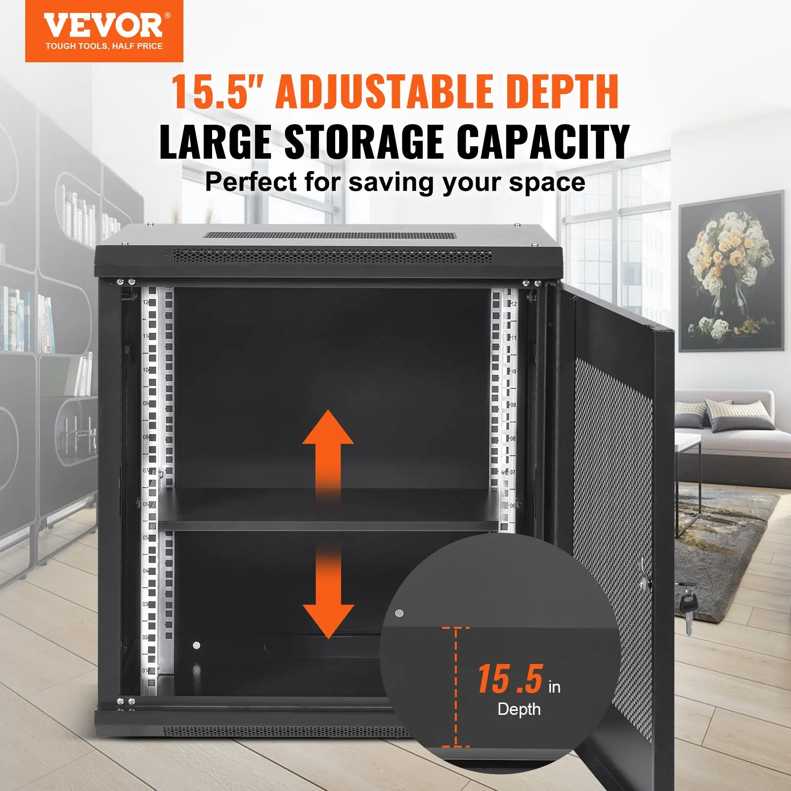 12U Wall Mount Network Server Cabinet, 15.5'' Deep, Server Rack Cabinet Enclosure, 200 Lbs Max. Ground-mounted Load Capacity,
12U Wall Mount Network Server Cabinet, 15.5'' Deep, Server Rack Cabinet Enclosure, 200 Lbs Max. Ground-mounted Load Capacity,