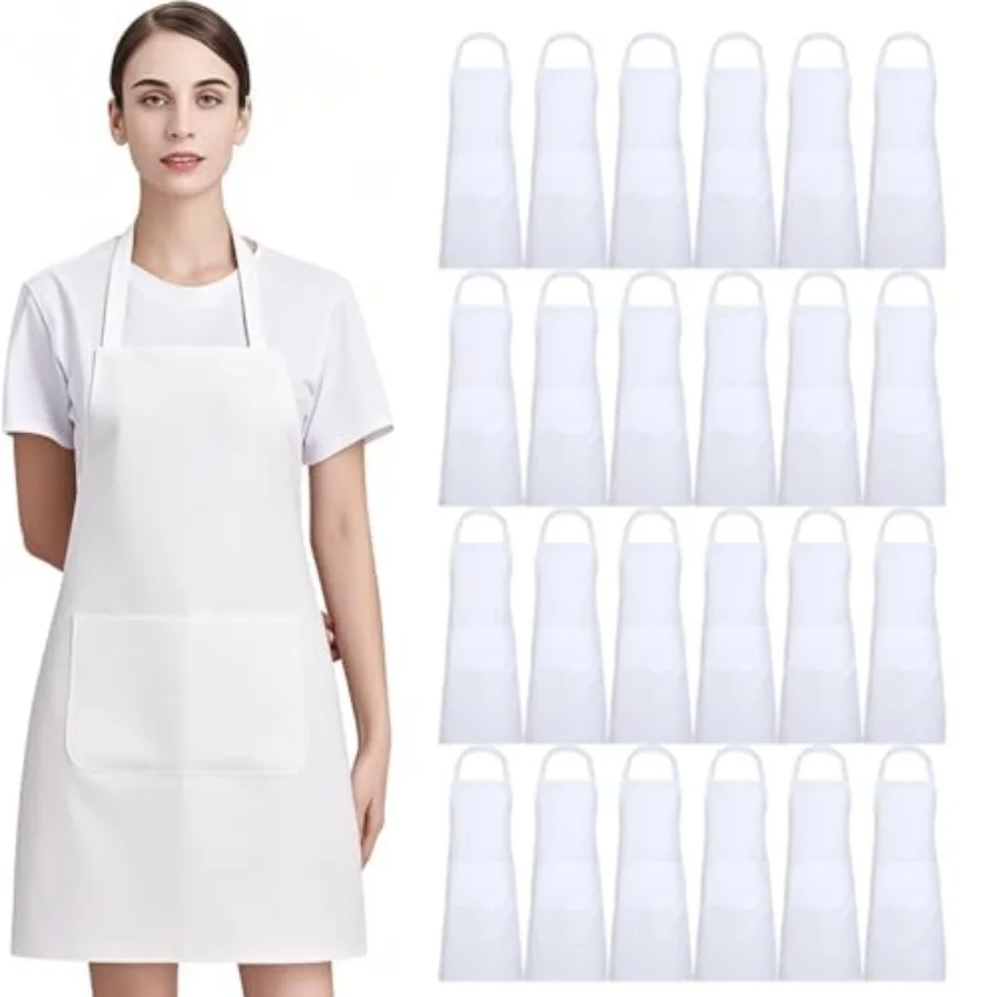 2/8/12/24 PCS White Aprons with Pockets: Unisex Apron Bulk with Extra Long Ties for Cooking Baking Crafting
2/8/12/24 PCS White Aprons with Pockets: Unisex Apron Bulk with Extra Long Ties for Cooking Baking Crafting