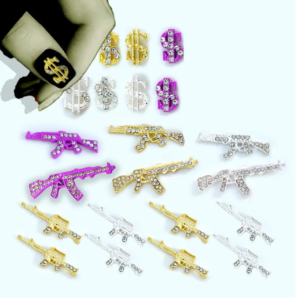 100pcs Random Style Alloy Nail Art Accessories Diamond Gun Weapon Dollar Sign Manicure Decorations
100pcs Random Style Alloy Nail Art Accessories Diamond Gun Weapon Dollar Sign Manicure Decorations