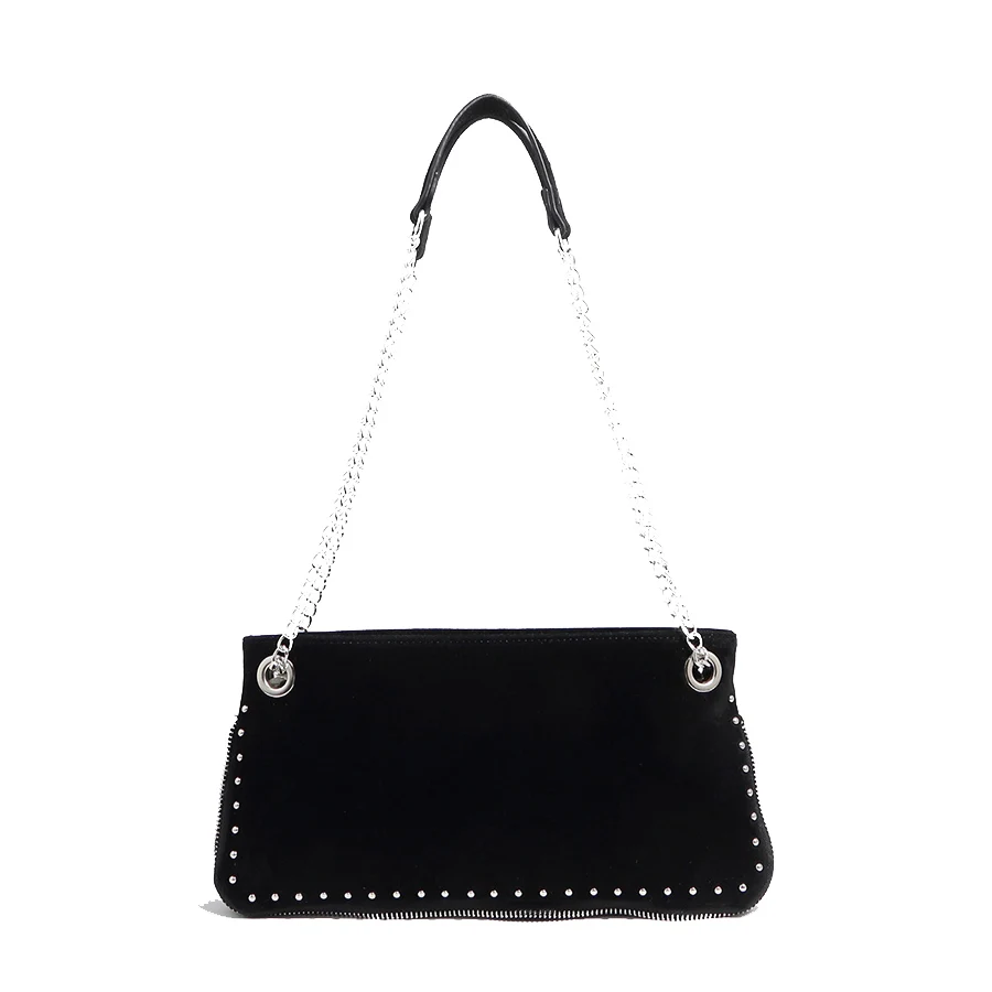 trendy velvet single-shoulder crossbody women's bags simple high quality chain handbags rivet zip ladies underarm bags solid sac
trendy velvet single-shoulder crossbody women's bags simple high quality chain handbags rivet zip ladies underarm bags solid sac