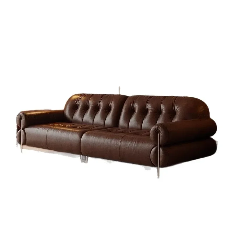 Mid-style leather sofa living room home leather sofa small apartment light luxury simple inline sofa
Mid-style leather sofa living room home leather sofa small apartment light luxury simple inline sofa