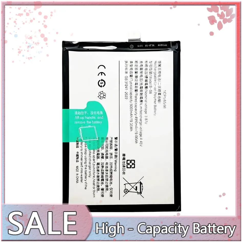 For Vivo Y53T Y97 Y02 Y02A Durable 5000Mah B-S8 Mobile Phone Battery Long-Lasting Performance
For Vivo Y53T Y97 Y02 Y02A Durable 5000Mah B-S8 Mobile Phone Battery Long-Lasting Performance
