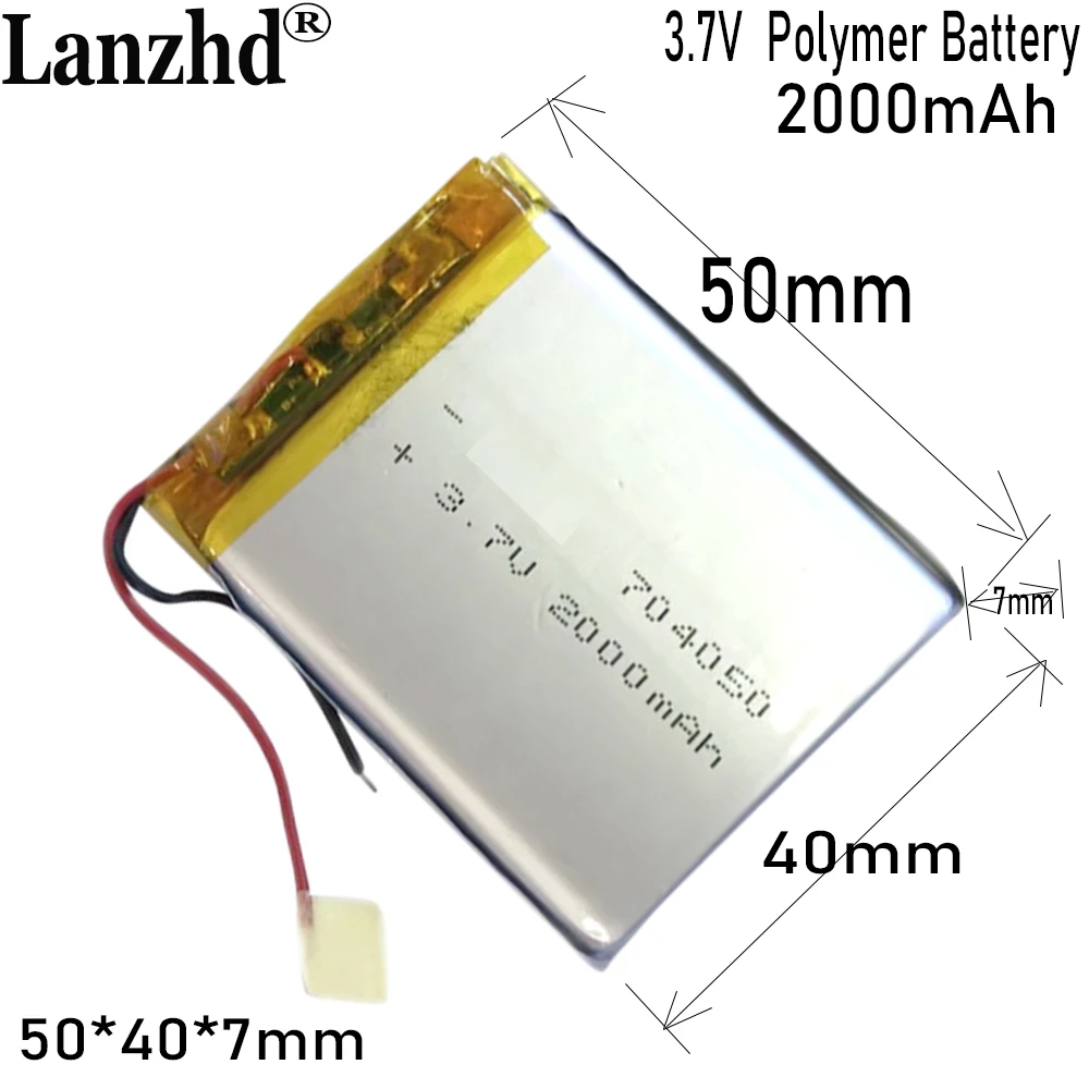 Rechargeable polymer lithium battery 2000mAh For mobile power massager battery factory 704050
Rechargeable polymer lithium battery 2000mAh For mobile power massager battery factory 704050