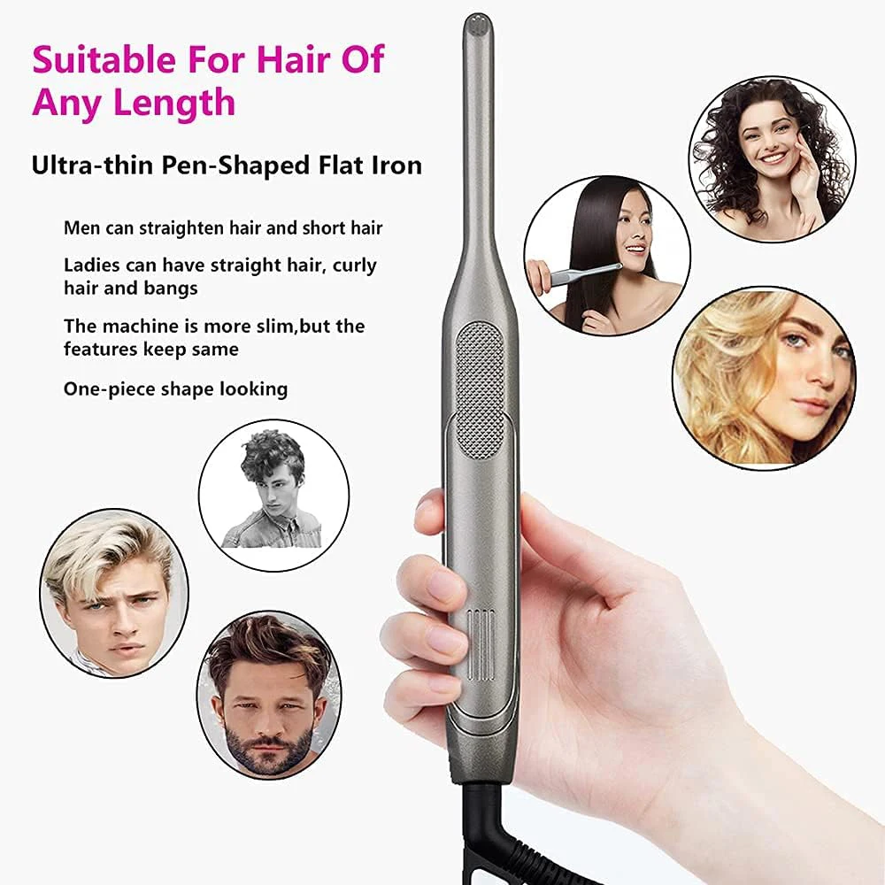 Hair Straightener Curler Professional Ceramic Coating Thinnest Plate Pencil Flat Irons For Short Hair Men's Beard Stylling Tool
Hair Straightener Curler Professional Ceramic Coating Thinnest Plate Pencil Flat Irons For Short Hair Men's Beard Stylling Tool
