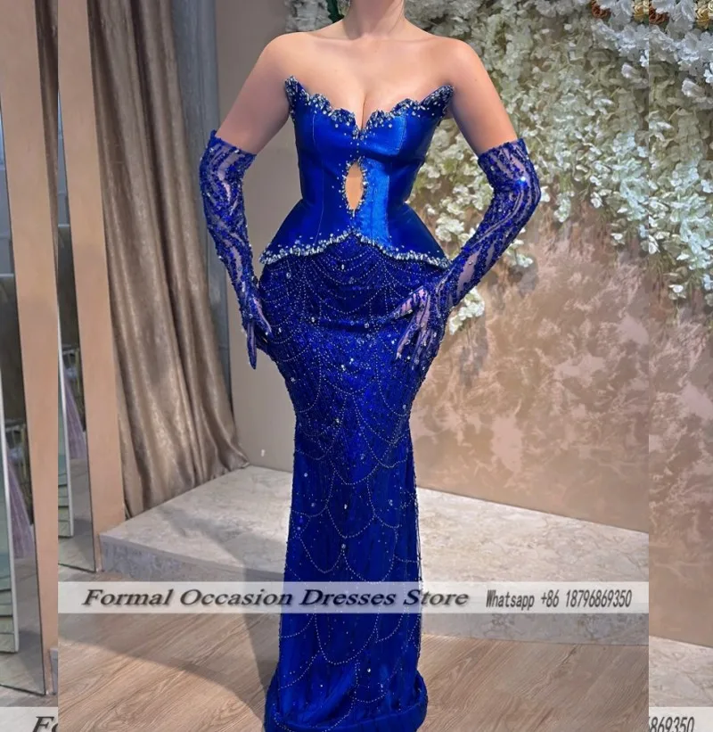 Formal Royal Blue Evening Dresses Sweetheart Beading Mermaid Prom Dress 2026 Modest Arabic Wedding Party Dresses Customized
Formal Royal Blue Evening Dresses Sweetheart Beading Mermaid Prom Dress 2026 Modest Arabic Wedding Party Dresses Customized
