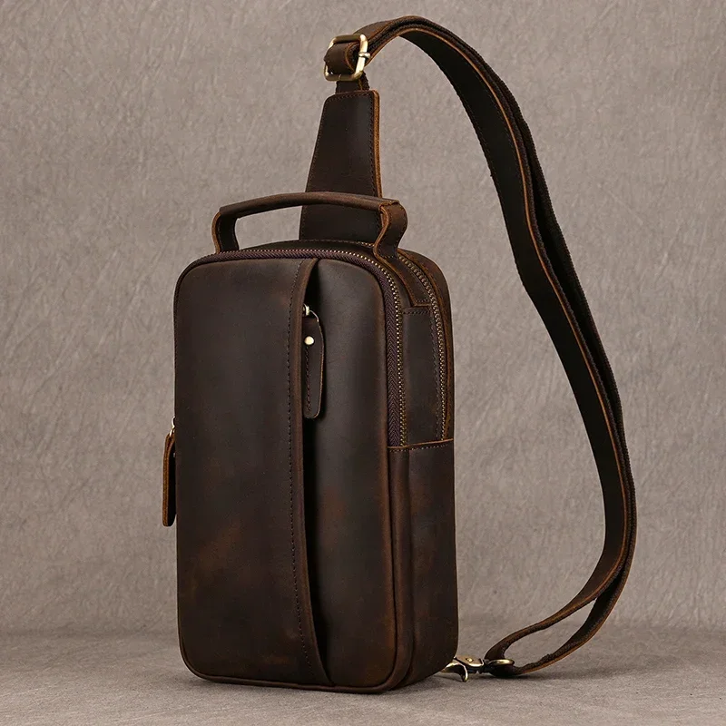 Luxury Male Chest Bags Genuine Leather Crossbody Bag Men Sling Chest Pack for Men Chest Bag Leather casual men one shoulder bag
Luxury Male Chest Bags Genuine Leather Crossbody Bag Men Sling Chest Pack for Men Chest Bag Leather casual men one shoulder bag