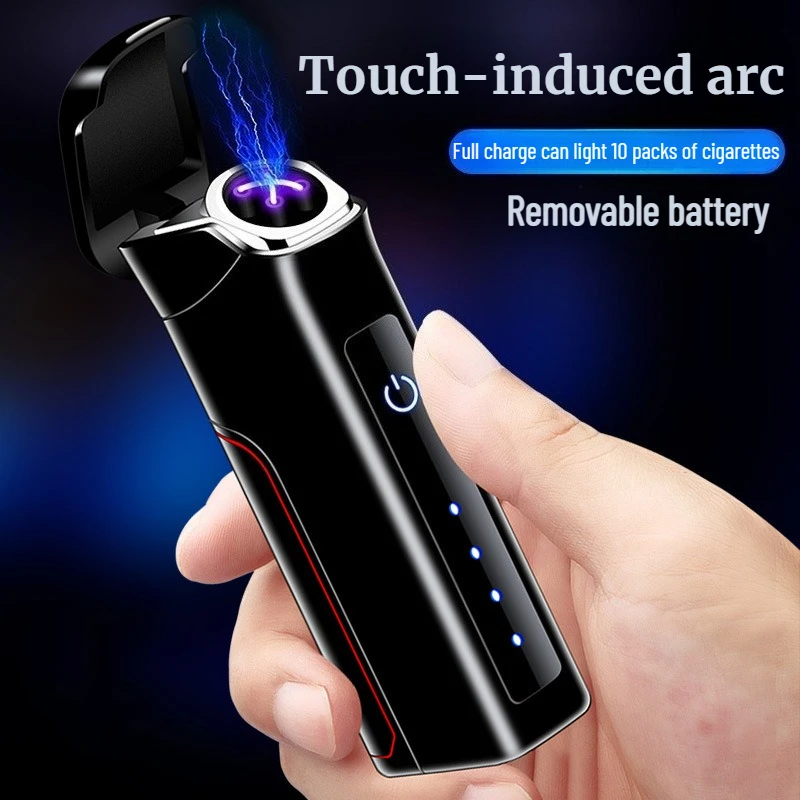 The Latest Metal Touch Sensing Dual Arc Cigar Lighter USB Battery Display Replaceable Battery for Men's Cigarette Lighter
The Latest Metal Touch Sensing Dual Arc Cigar Lighter USB Battery Display Replaceable Battery for Men's Cigarette Lighter