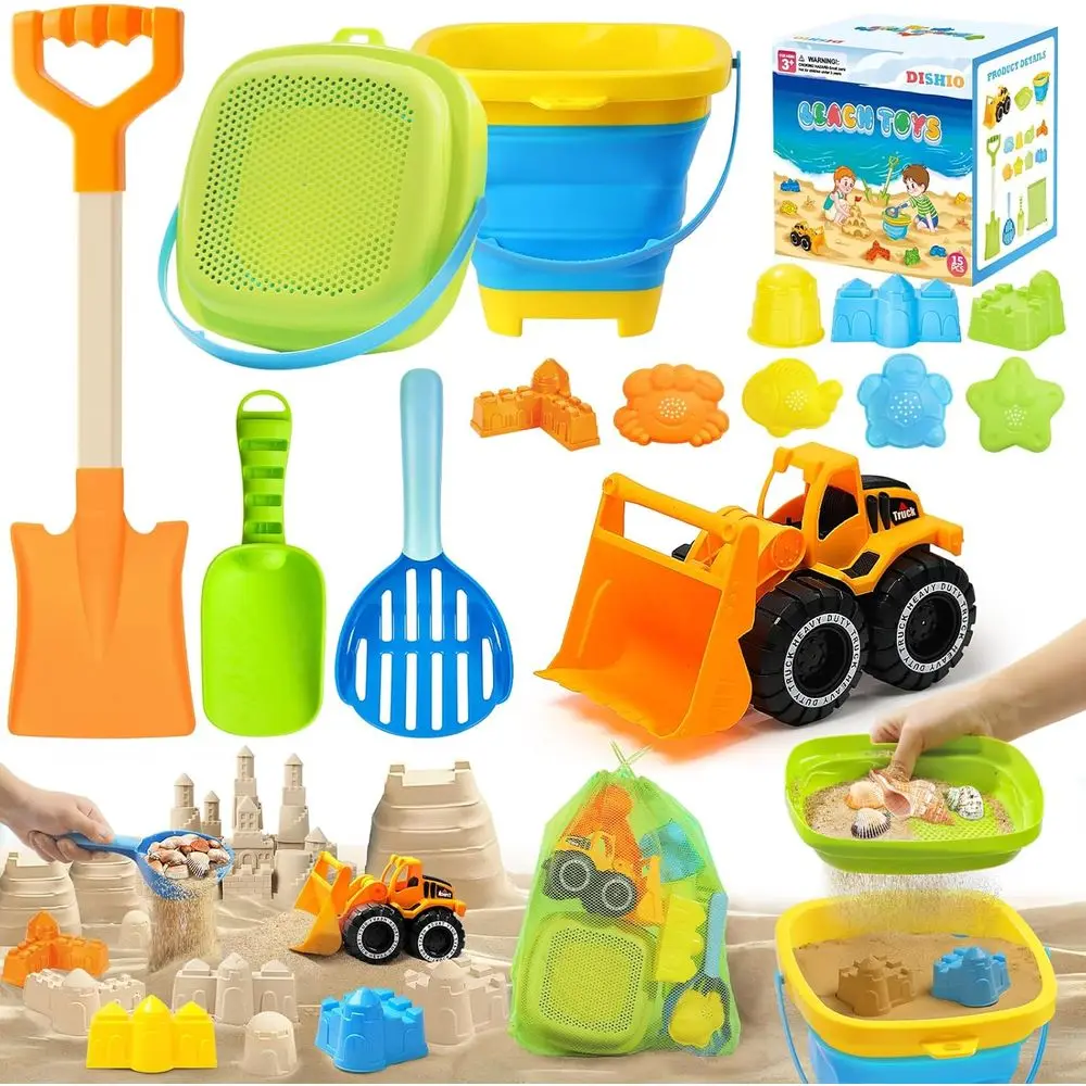 Beach Sand Toys Set for Toddlers and Kids - Bucket, Shovel, Sieve, and Molds - Ideal for Ages 1-8 with Carry Bag
Beach Sand Toys Set for Toddlers and Kids - Bucket, Shovel, Sieve, and Molds - Ideal for Ages 1-8 with Carry Bag