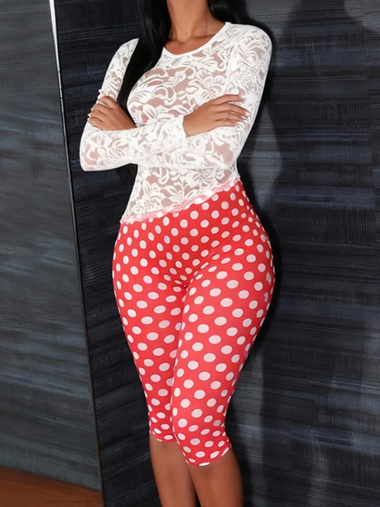 New Sexy Lace Printed Jumpsuit Women's Summer Retro Long-sleeved Backless Transparent Top Polva Dot Jumpsuit Three-piece Pants
New Sexy Lace Printed Jumpsuit Women's Summer Retro Long-sleeved Backless Transparent Top Polva Dot Jumpsuit Three-piece Pants