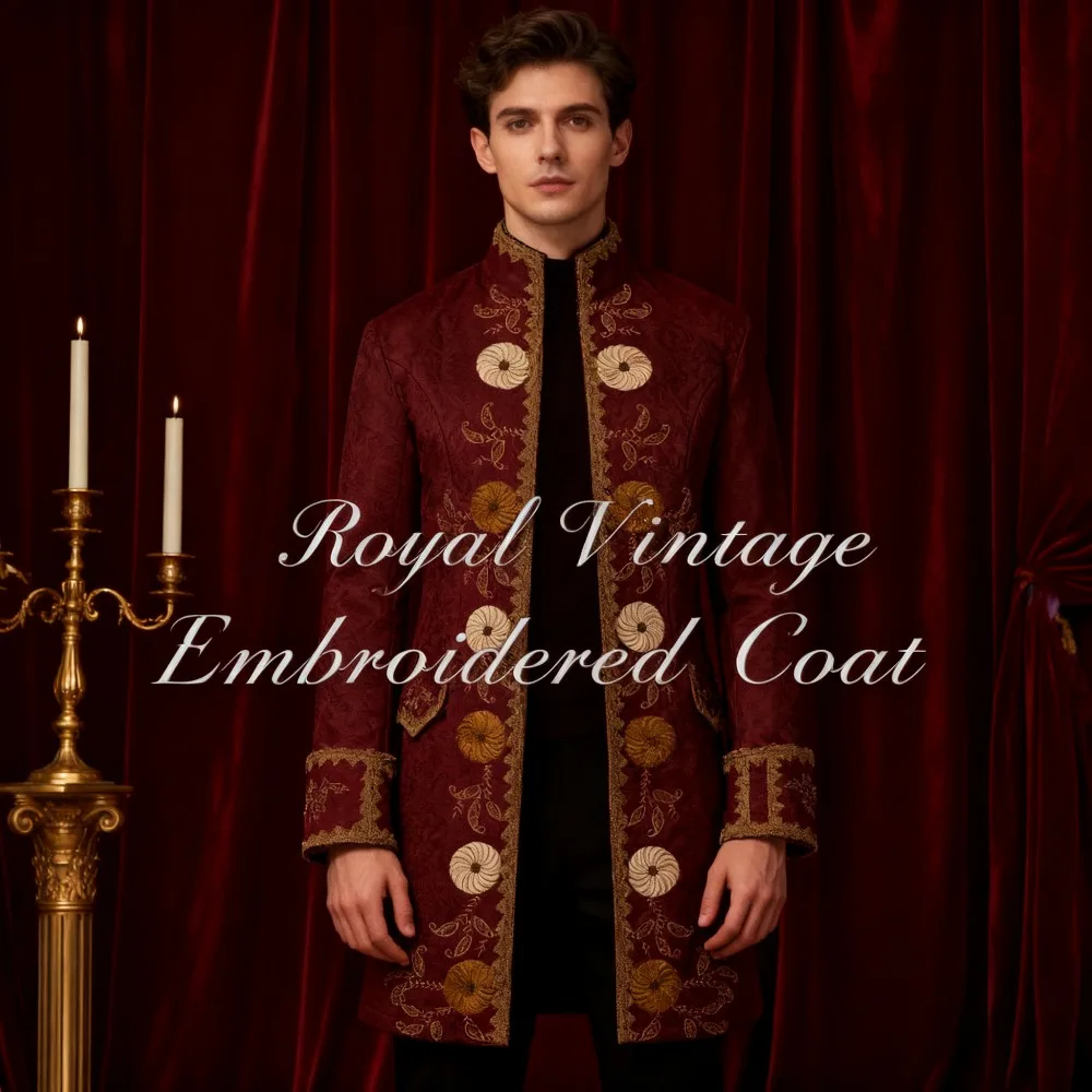 Men's Stand-Collar Coat - European American Steampunk Solid Color Uniform, Vintage Cosplay Party Outfit
Men's Stand-Collar Coat - European American Steampunk Solid Color Uniform, Vintage Cosplay Party Outfit
