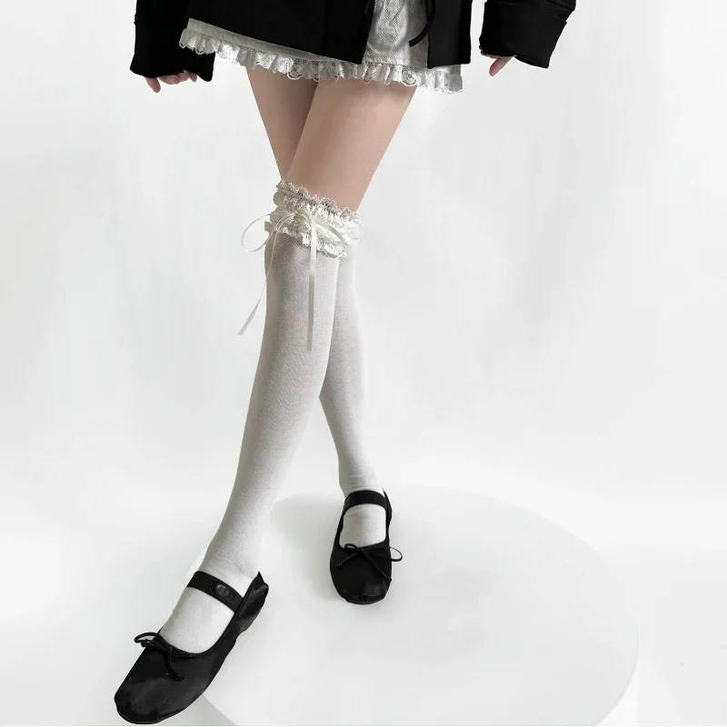 Sweet Girls Long Socks Stockings Women Bandage Ribbon Bow Knee High Socks Thigh High Stockings Lolita Lace Ruffle Socks Stocking
Sweet Girls Long Socks Stockings Women Bandage Ribbon Bow Knee High Socks Thigh High Stockings Lolita Lace Ruffle Socks Stocking