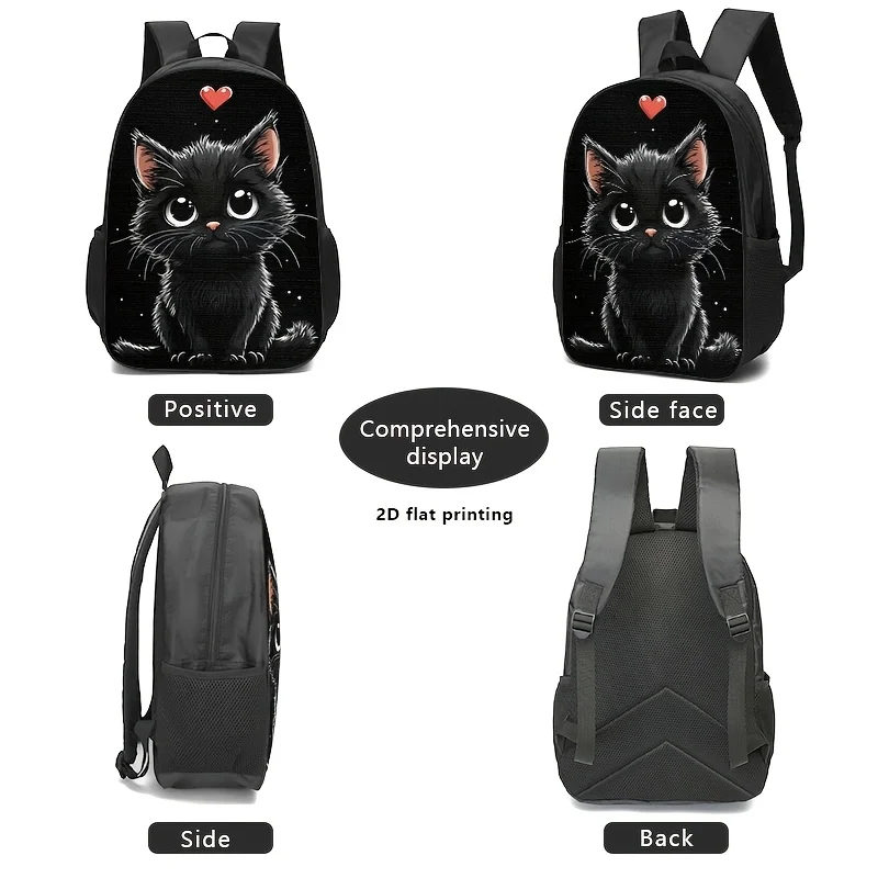 1pc/2pcs/3pcs Black Cat-themed Backpack, Crossbody Bag & Pouch with; Cute Black Cat with Heart Motif, Suitable for Daily Use or
1pc/2pcs/3pcs Black Cat-themed Backpack, Crossbody Bag & Pouch with; Cute Black Cat with Heart Motif, Suitable for Daily Use or