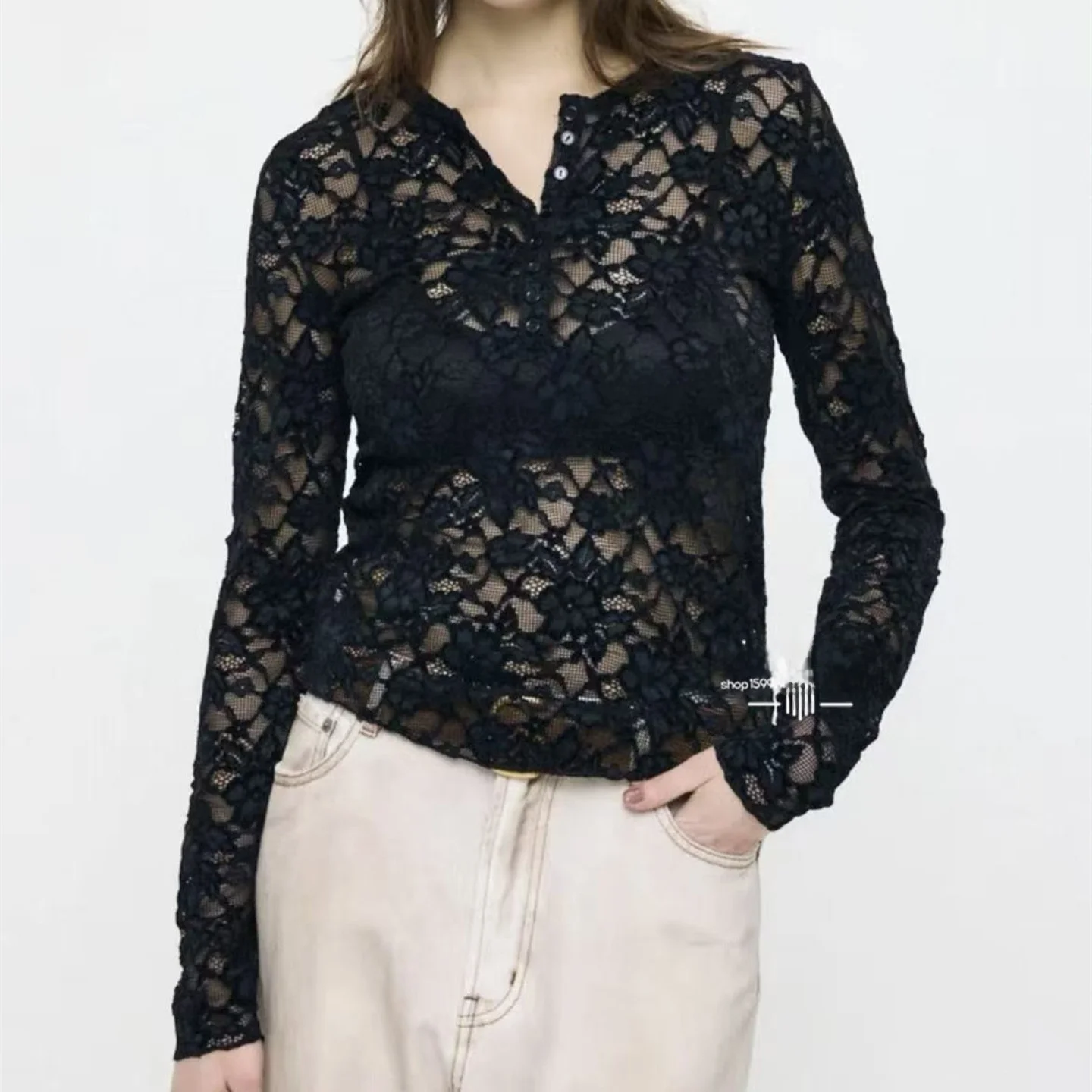Pure Original 2026 Spring Summer New Style See-through Lace Long Sleeve Women's Shirt Top Retro Style Slim Fit Floral Pattern
Pure Original 2026 Spring Summer New Style See-through Lace Long Sleeve Women's Shirt Top Retro Style Slim Fit Floral Pattern