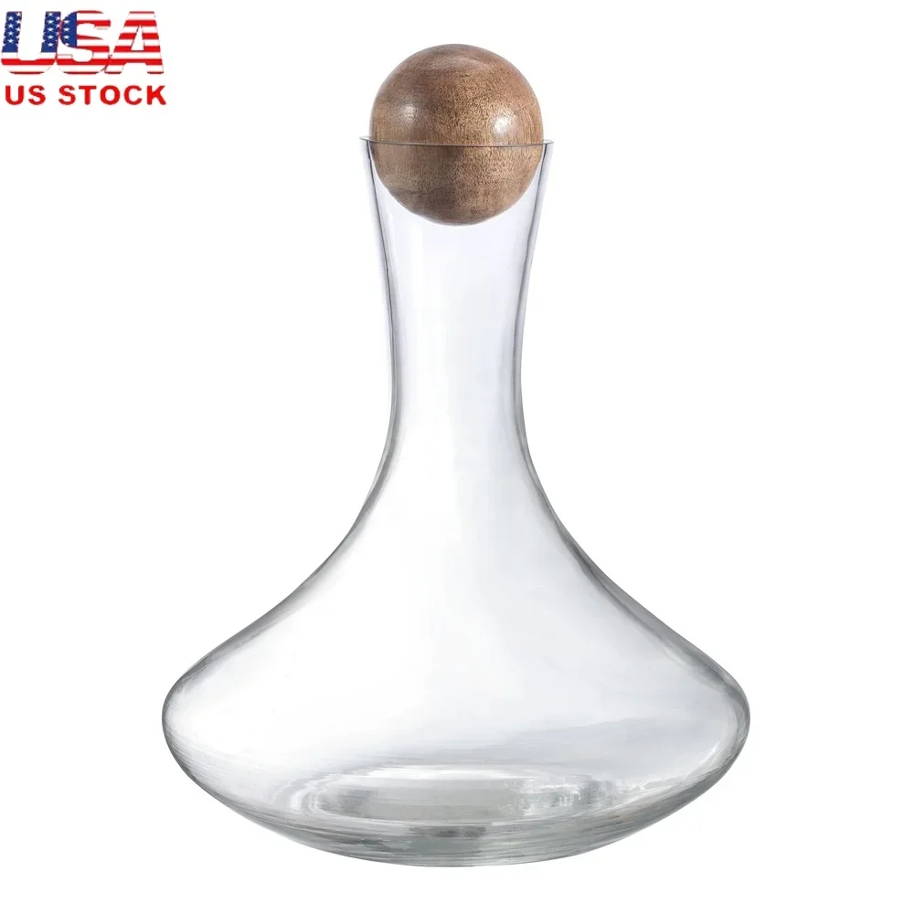 Glass Wine Decanter with Wooden Sphere Stopper Handmade Elegant Table Display Perfect Decanting Enhances Flavor 85 oz Capacity
Glass Wine Decanter with Wooden Sphere Stopper Handmade Elegant Table Display Perfect Decanting Enhances Flavor 85 oz Capacity
