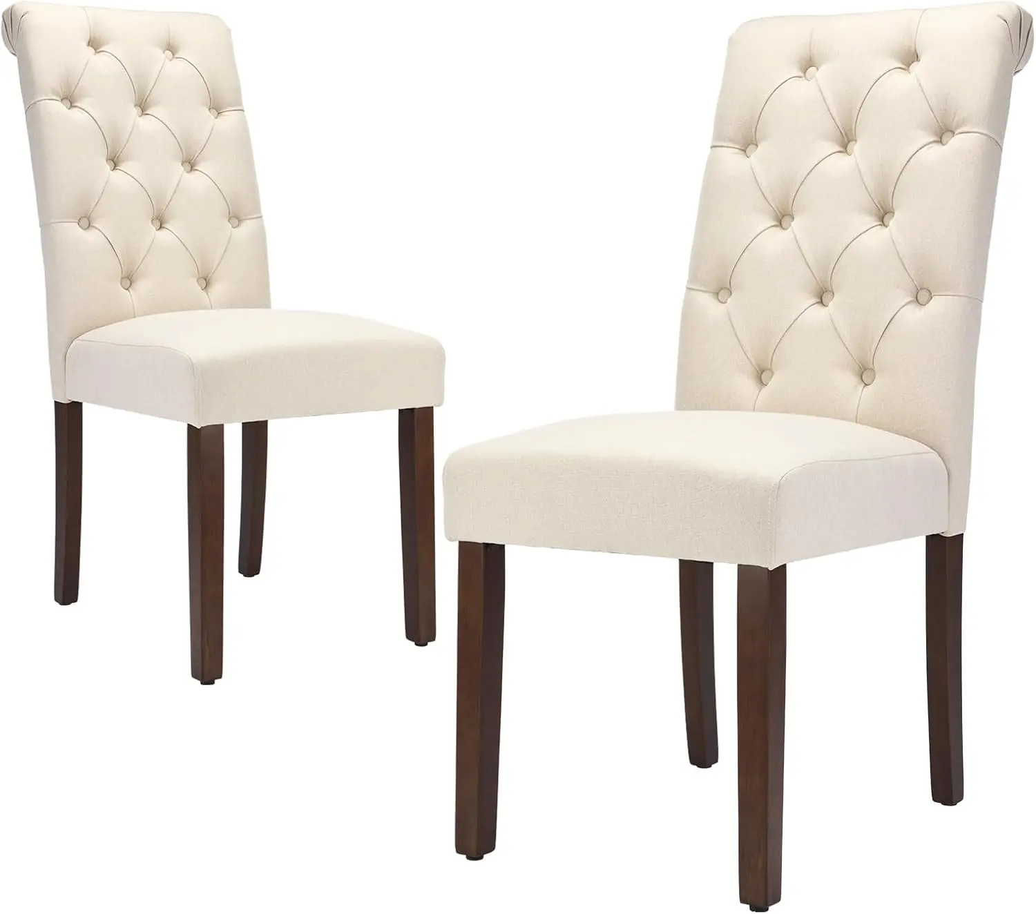 Tufted Dining Chairs Set Of 2, Upholstered Parsons Dining Room Chairs, Fabric Kitchen Side Chair With Wood Legs, Beige
Tufted Dining Chairs Set Of 2, Upholstered Parsons Dining Room Chairs, Fabric Kitchen Side Chair With Wood Legs, Beige