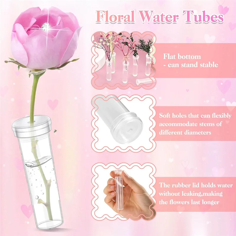 ABAE-50 Pcs Single Rose Sleeve With Floral Water Tubes For Bouquets Valentine's Day Mother's Day For Valentine's Day Mother's Da
ABAE-50 Pcs Single Rose Sleeve With Floral Water Tubes For Bouquets Valentine's Day Mother's Day For Valentine's Day Mother's Da