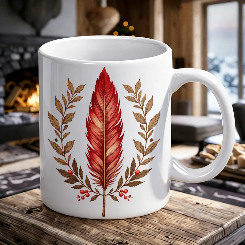 Bohemian Feather Ceramic Mug Nature Inspired Coffee Cup, milk cup, office cup, gift for friends, fade-resistant
Bohemian Feather Ceramic Mug Nature Inspired Coffee Cup, milk cup, office cup, gift for friends, fade-resistant
