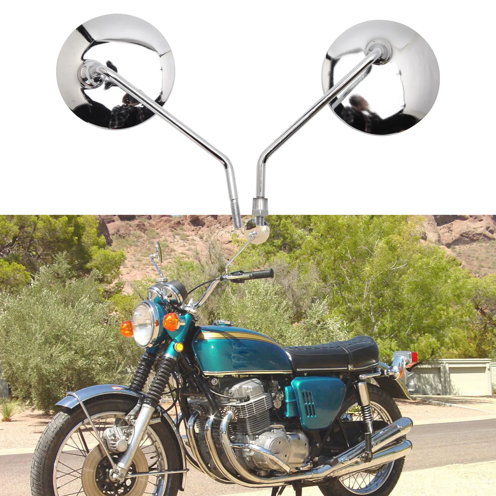 10mm Universal Motorcycle Round Rear View Side Mirrors For Honda Suzuki Yamaha
10mm Universal Motorcycle Round Rear View Side Mirrors For Honda Suzuki Yamaha